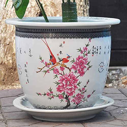 WLBHWL Antike Chinesische Famille Rose Porzellan Lotusblume Blumentopf Retro Dekoration Keramik Chinesischer Blumentopf Östliche Kultur 1380 Grad Hohe Brennen von WLBHWL