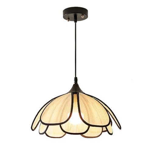 WLBHWL Moderne Stoff-Pendelleuchte, Cremefarben, Blütenblatt-Stoffschirm, Deckenleuchte, Blumen-Kronleuchter Für Esszimmer, Wohnzimmer, Schlafzimmer, Kücheninsel, 30 cm Breit WLBHWL Moderne Stoff-Pendelleuchte, Cremefarben, Blütenblatt-Stoffschirm, Deckenleuchte, Blumen-Kronleuchter Für Esszimmer, Wohnzimmer, Schlafzimmer, Kücheninsel, 30 cm Breit von WLBHWL