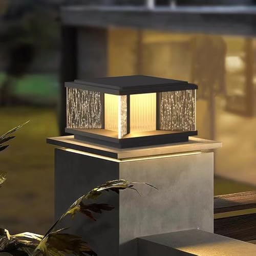 WLBHWL Moderne Zaun Deck Cap Light Post Cap Leuchten Outdoor wasserdichte Edelstahl Deck Zaunpfosten Leuchten Glas Schirm Pfosten Beleuchtungsleuchte Für Hinterhof/Geländer von WLBHWL