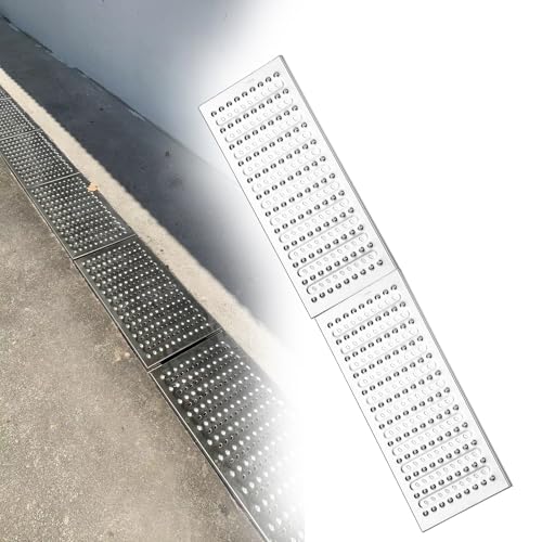 Entwässerungsrinne 2 Stück Einfahrtskanal-Abflussgitter, Rechteckige Grabenabdeckungsplatte Für Terrassengarten, Grabenentwässerungssystem(58x15cm/22.8x5.9in) von WLCGYD