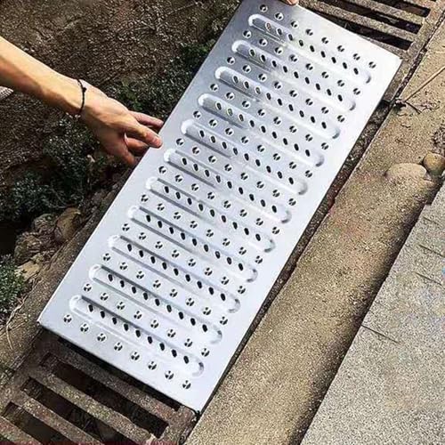 Entwässerungsrinne Edelstahl-Entwässerungsrinne Für Den Außenbereich, Grabenabdeckung 58 Cm Lang, Kanalisationsablaufrost/Abdeckung(22.8x13.8in/58x35cm) von WLCGYD