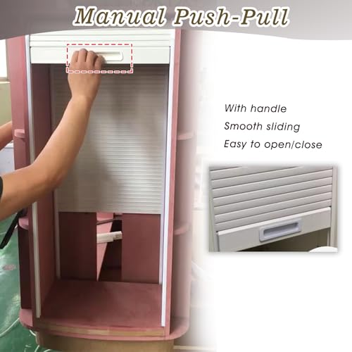 WLCGYD 100 110 90 80 70 60 50 cm Hohe Rollladentür Für Schrank, Wasserdichtes Schiebetürschienen-Set, Rolltor Einziehbar(28x32(71.1x81.3cm)) von WLCGYD