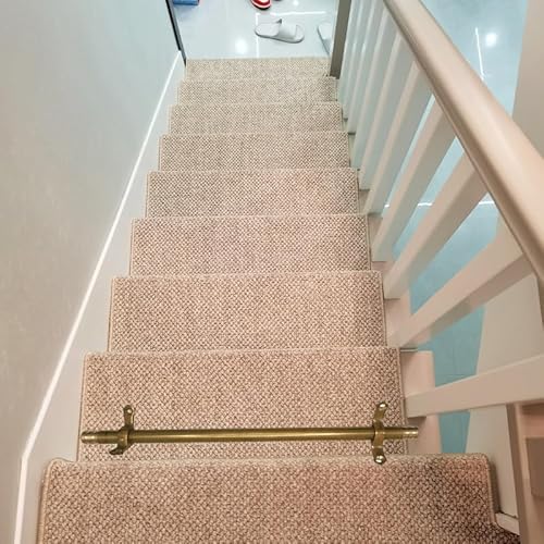 WLCGYD Treppenteppichstangen Treppenläuferstangen-Halterungsset, 120 110 100 80 70 60 50 cm Lange, Verzierte Messingstangen Für Teppichstufen(5pcs,56cm(22in)) von WLCGYD