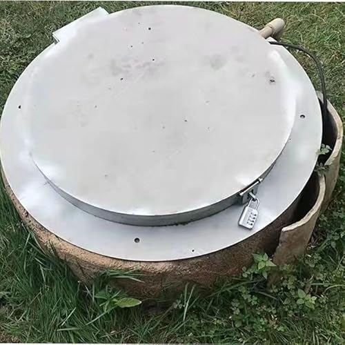 WLCGYD schachtabdeckung Dekoration Für Klärgrubenabdeckungen Für Den Hof, Wasserdichter Schachtdeckel Aus Edelstahl Mit Luke, Runder Deckel Für Abwasserbecken(Dia 650MM26'') von WLCGYD
