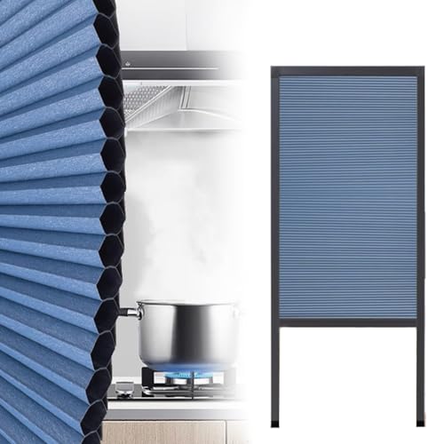 falttür Navy Blue Accordion Door 80 84 90 Inch Tall, Customize No Lower Track Retractable Honeycomb Folding Doors For Closet/Rv/Living Room, With Aluminum Frame, Door Alternatives(WxH 76inx80in) von WLCGYD