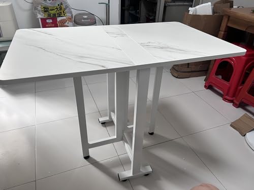 klapptisch Ausziehbarer Klapptisch mit Klappblatt, 75 cm kleiner Klapptisch für Esszimmer, Bastelzimmer, Laptop-Schreibtische(80cm/31.5in) von WLCGYD