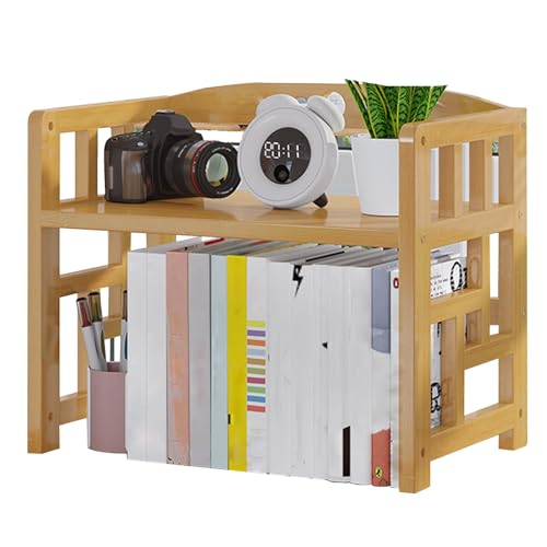 WLCNYL Offene Vitrine, Vitrine in Originalfarbe, verstärktes Geländerdesign, geeignet für Wohnzimmer, Arbeitszimmer, Sideboard usw. (Farbe: Braun, Größe: 19,6 x 9,8 x 20,8 Zoll) von WLCNYL