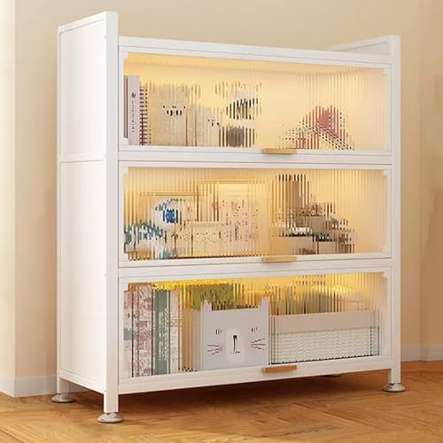 WLCNYL Transparente Vitrine für Sammlerstücke, 2-3-stufige Acryl-Standvitrine mit magnetischen Schiebetüren, Stahlkonstruktion, hohe Tragfähigkeit, geringe Stellfläche (Größe: 60 * 35 * 112) von WLCNYL