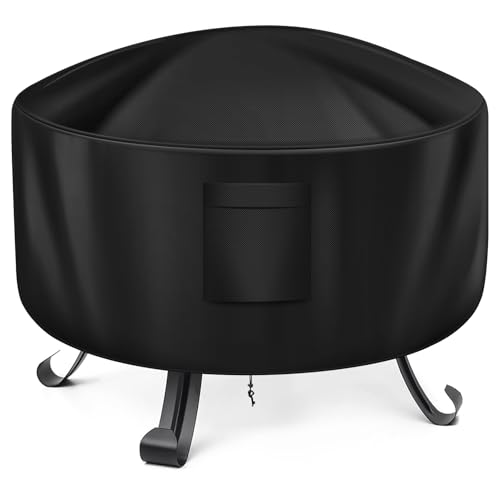 WLEAFJ Feuerschalenabdeckung rund für Feuerstelle 55.9 cm - 86.4 cm, 420D Heavy Duty Oxford Gewebe Feuerstelle Abdeckung Rund Vollabdeckung Terrasse Outdoor Kaminabdeckung Wasserdichte WLEAFJ Feuerschalenabdeckung rund für Feuerstelle 55.9 cm - 86.4 cm, 420D Heavy Duty Oxford Gewebe Feuerstelle Abdeckung Rund Vollabdeckung Terrasse Outdoor Kaminabdeckung Wasserdichte von WLEAFJ