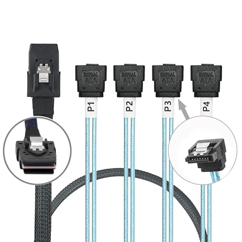 WLGQ Array Disk-Kabel Mini SAS 36-polig SFF-8087 auf 4SATA 7pin Kabel, Mini SAS Host/Controller auf 4 SATA 90° Winkelziel/Backplane 0,5M WLGQ Array Disk-Kabel Mini SAS 36-polig SFF-8087 auf 4SATA 7pin Kabel, Mini SAS Host/Controller auf 4 SATA 90° Winkelziel/Backplane 0,5M von WLGQ