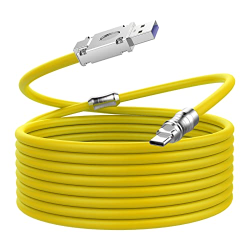 WLGQ USB C Chubby Kabel, Geek Industrial Style USB 2.0 auf Typ C Liquid Silikon Schnellladekabel USB-C Schnittstellengerät Universal （Gelb 2m） von WLGQ