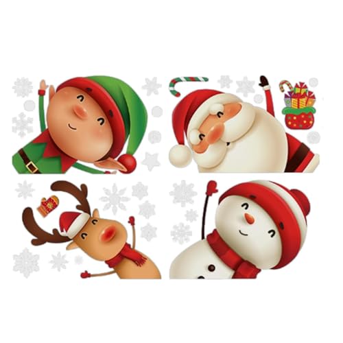 4 Bögen Weihnachtsfensteraufkleber, wiederverwendbar, Weihnachtsmann, Rudolph, Rentier, Weihnachtsszenenaufkleber, PVC-Aufkleber, Display-Dekorationen 4 Bögen Weihnachtsfensteraufkleber, wiederverwendbar, Weihnachtsmann, Rudolph, Rentier, Weihnachtsszenenaufkleber, PVC-Aufkleber, Display-Dekorationen von WLH Alexanders