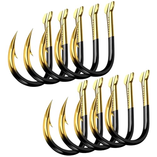 50 Stück Angelhaken mit Widerhaken, farbige Wolframlegierung, Großmengen-Angelhaken, Angelzubehör for Seefischerei und Meeresangeln(4#) von WLH Alexanders