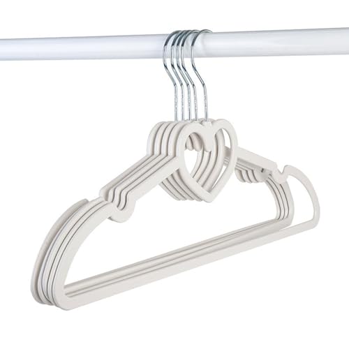 Kleiderbügel 20 Stück Kunststoff-Kleiderbügel, bogen-/herzförmige Stützstangen, rutschfest und spurlos, platzsparende Kleiderschrank-Aufbewahrung for den Heimgebrauch Bügel(Rose,Heart-shaped) von WLH Alexanders