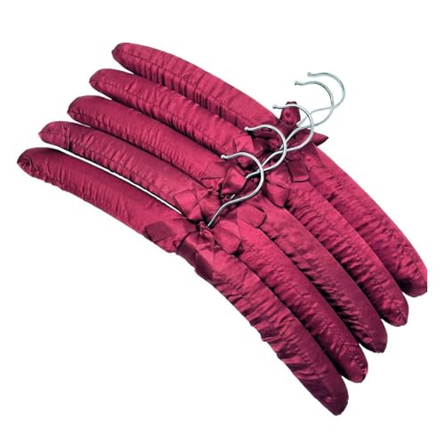 Kleiderbügel 5-teiliger Kleiderbügel aus Schwamm, Kleiderschrank-Organizer, nahtloses Schulterecken-Design, geeignet for Bekleidungsgeschäfte, Hotels und Privathaushalte Bügel(Burgundy) von WLH Alexanders