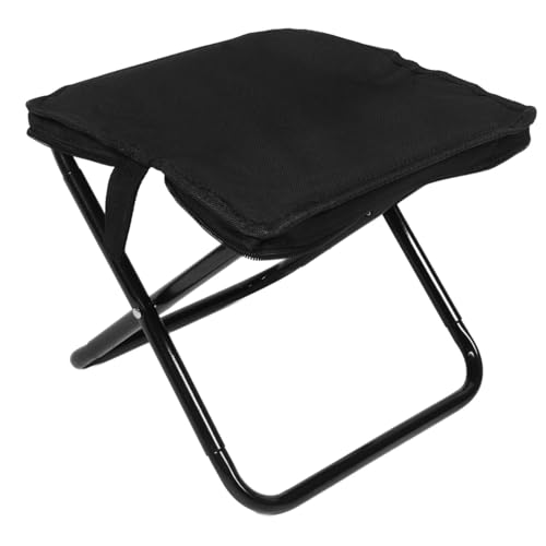 Tritthocker Tragbarer, Faltbarer Campinghocker, langlebiger Oxford-Garten-Tritthocker, Stuhl mit Rahmen aus Kohlenstoffstahl for Angeln, Grillen und for den Außenbereich hocker(Svart,24 * 26 * 24cm) von WLH Alexanders