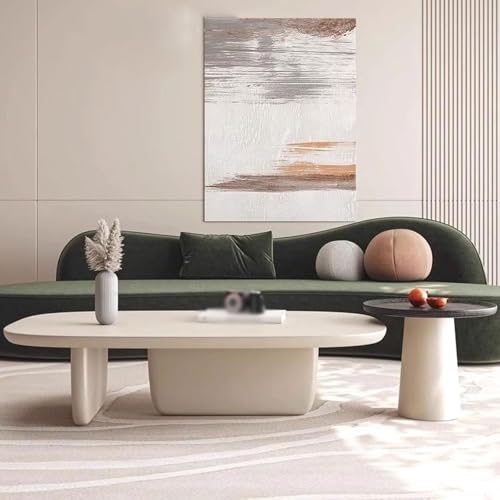 Unregelmäßiger Couchtisch, unregelmäßig, niedriger Cocktail-Teetisch mit abgerundeten Ecken, geeignet for Wohnzimmer, Zuhause und Büro(Svart) von WLH Alexanders