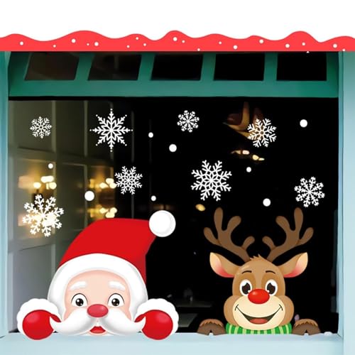 WLH Alexanders 2 Bögen Weihnachtsfensteraufkleber, Schneeflocken-Rentier-Weihnachtsmann-Fensteraufkleber for Weihnachtsfenster-Dekoration WLH Alexanders 2 Bögen Weihnachtsfensteraufkleber, Schneeflocken-Rentier-Weihnachtsmann-Fensteraufkleber for Weihnachtsfenster-Dekoration von WLH Alexanders