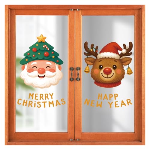 WLH Alexanders 2 PCS Weihnachten Fenster Haften Aufkleber for Glas Weihnachten Aufkleber Dekorationen Urlaub Schneeflocke Santa Claus Rentier Aufkleber WLH Alexanders 2 PCS Weihnachten Fenster Haften Aufkleber for Glas Weihnachten Aufkleber Dekorationen Urlaub Schneeflocke Santa Claus Rentier Aufkleber von WLH Alexanders