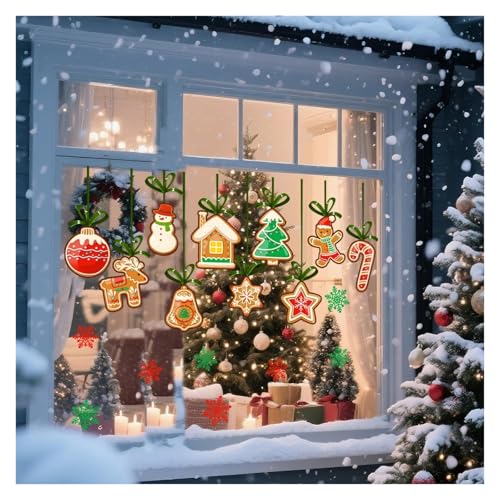 WLH Alexanders 2 x Weihnachts-Fensteraufkleber, Weihnachtsdekoration, Fensteraufkleber, Aufkleber for Glasfenster, Büro, Zuhause, drinnen und draußen von WLH Alexanders