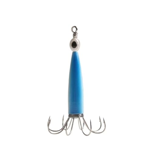 WLH Alexanders 3 Stück Fluoreszierende Tintenfisch-Angelhaken Tintenfisch Glühender Tiefseefischköderkopfhaken for Salzwasser-Oktopus-Angelzubehör(Bleu) von WLH Alexanders