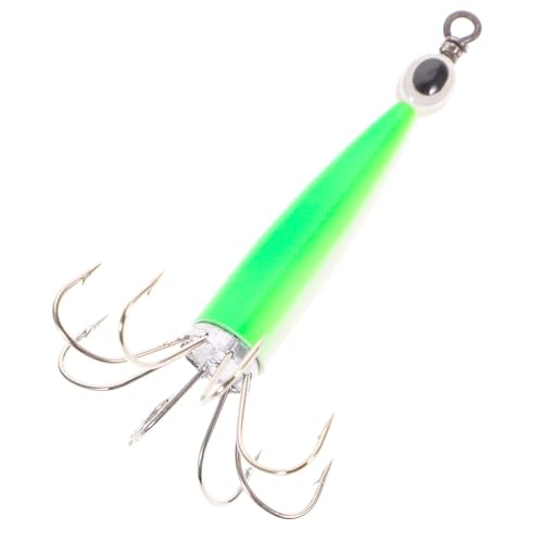 WLH Alexanders 3 Stück Fluoreszierende Tintenfisch-Angelhaken Tintenfisch Glühender Tiefseefischköderkopfhaken for Salzwasser-Oktopus-Angelzubehör(Groen) von WLH Alexanders