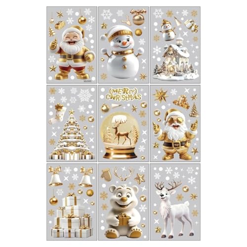 WLH Alexanders 9 Blätter Weihnachts-Fensteraufkleber for Glas, Weihnachtsaufkleber, Dekorationen for den Innenbereich, Weihnachtsmann, Rentier-Aufkleber WLH Alexanders 9 Blätter Weihnachts-Fensteraufkleber for Glas, Weihnachtsaufkleber, Dekorationen for den Innenbereich, Weihnachtsmann, Rentier-Aufkleber von WLH Alexanders