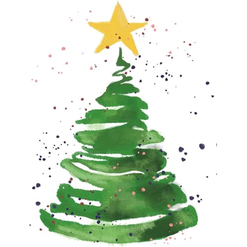 WLH Alexanders Christmas Window Clings Watercolor Large Xmas Tree Reusable Window Decals for Winter Holiday Party Home Office Supplies(S) von WLH Alexanders