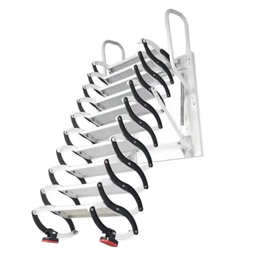 WLH Alexanders Faltbare Dachbodentreppe Lofttreppe Wandmontage Loftleiter Dachbodenleiter Titan-Magnesium-Teleskopleiter Deckentreppe Handbuch(2.5-2.75m) von WLH Alexanders