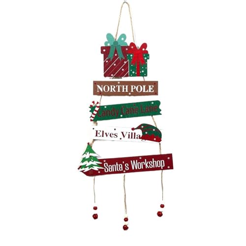 WLH Alexanders Frohe Weihnachten Wanddekoration Haus Holzschilder 2er Set Hängedekorationen for Weihnachten und Allen eine Gute Nacht süßes Geschenk(Color3) von WLH Alexanders