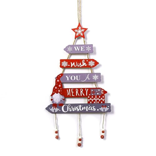 WLH Alexanders Frohe Weihnachten Wanddekoration Haus Holzschilder 2er Set Hängedekorationen for Weihnachten und Allen eine Gute Nacht süßes Geschenk(Color4) von WLH Alexanders