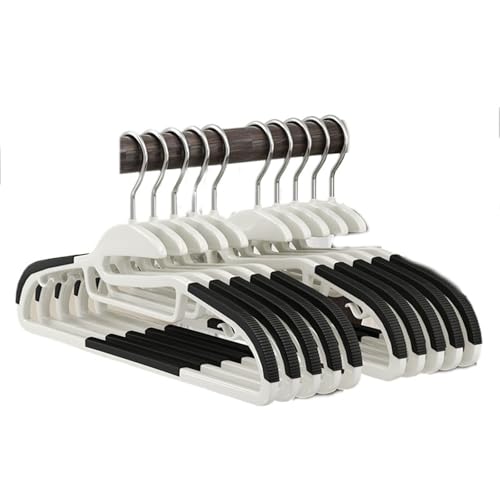 WLH Alexanders Kleiderbügel 10 Stück Hochleistungs-Kleiderbügel aus Kunststoff mit Fischmaul-Öffnungs-Stützstange, geeignet for Trocken- und Nassgebrauch, spart Platz im Kleiderschrank Bügel(Svart) WLH Alexanders Kleiderbügel 10 Stück Hochleistungs-Kleiderbügel aus Kunststoff mit Fischmaul-Öffnungs-Stützstange, geeignet for Trocken- und Nassgebrauch, spart Platz im Kleiderschrank Bügel(Svart) von WLH Alexanders