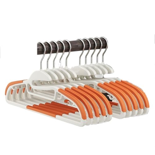WLH Alexanders Kleiderbügel 10 Stück Hochleistungs-Kleiderbügel aus Kunststoff mit Fischmaul-Öffnungs-Stützstange, geeignet for Trocken- und Nassgebrauch, spart Platz im Kleiderschrank Bügel(Orange) WLH Alexanders Kleiderbügel 10 Stück Hochleistungs-Kleiderbügel aus Kunststoff mit Fischmaul-Öffnungs-Stützstange, geeignet for Trocken- und Nassgebrauch, spart Platz im Kleiderschrank Bügel(Orange) von WLH Alexanders