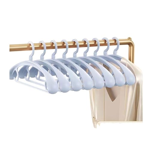 WLH Alexanders Kleiderbügel 10 Stück rutschfeste Kleiderbügel, verbreiterte, verdickte, Nahtlose Stützstangen, garderobenspezifisch, geeignet for Oberbekleidung, Jacken und Kleider Bügel(Bleu) von WLH Alexanders