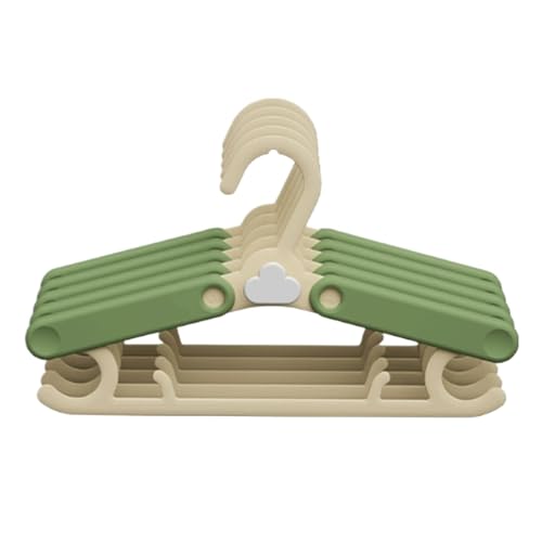 WLH Alexanders Kleiderbügel 10er-Pack Kinder-Kleiderbügel, einziehbar, rutschfest, for Aufhängen von Kinderkleidung, for den Haushalt, Neugeborene und Kinder, for Trocknen Bügel(Groen) von WLH Alexanders