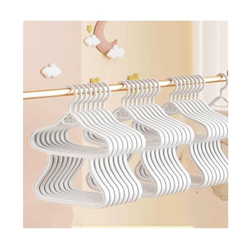 WLH Alexanders Kleiderbügel 10er-Pack Kinderkleiderbügel-Set Kleidung und Hosen-Set Haushalts-Baby-Kleiderbügel Bügel(Blanc,A) von WLH Alexanders