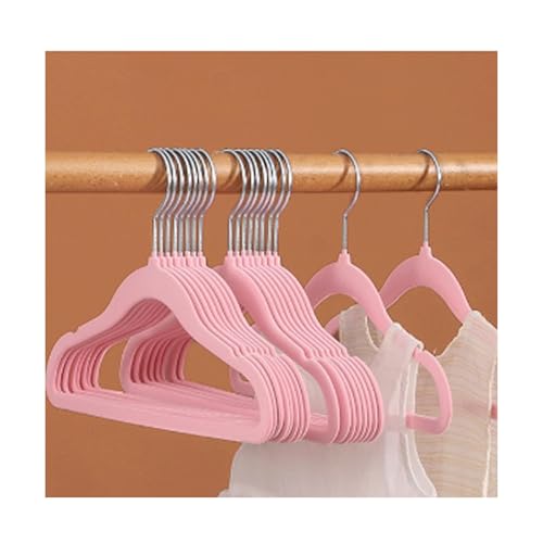 WLH Alexanders Kleiderbügel Baby Kleiderbügel 10er Pack Beflockung Kleiderbügel Anti-Rutsch Baby/Kleinkind Beflockung Bügel(Rose) von WLH Alexanders