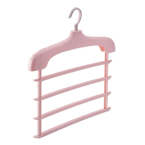 WLH Alexanders Kleiderbügel Mehrzweck-Kleiderbügel, einziehbar, mehrschichtiger Kunststoff, rutschfeste Trockenstange, Hosen-/Schal-Organizer, Kleiderschrank-Aufbewahrung, platzsparend Bügel(Rose) von WLH Alexanders