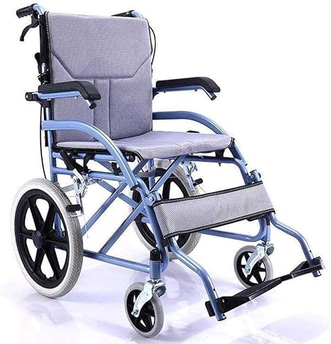WLH Alexanders Leichtgewichtrollstuhl Adult Transport Rollstuhl Faltbare Rollstuhl-Flip-up-Armlehne Doppelsitz Kissen Leichter Radstuhl mit festen Reifen rollstühle von WLH Alexanders