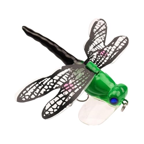 WLH Alexanders Libellenköder for Angeln, Kriechköder, Oberflächenköder mit Haken, Fliegensimulation, Pseudoköder for Teiche, Süßwasser, Seen(A) von WLH Alexanders