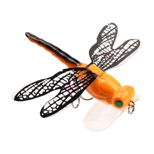 WLH Alexanders Libellenköder for Angeln, Kriechköder, Oberflächenköder mit Haken, Fliegensimulation, Pseudoköder for Teiche, Süßwasser, Seen(F) von WLH Alexanders