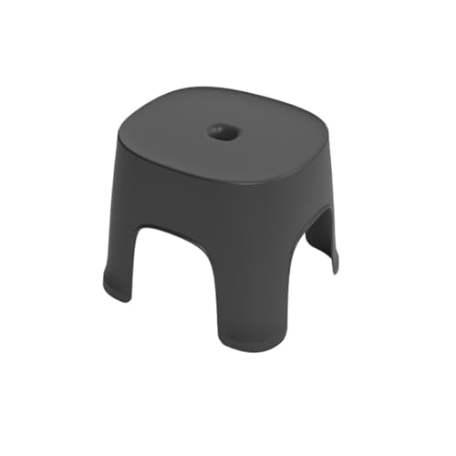 WLH Alexanders Tritthocker 4-teiliger Toiletten-Tritthocker, Rutschfester Fußhocker for Bad und Küche, stapelbare Schuhbank aus Kunststoff for Wohnzimmer und Badezimmer hocker(Svart) von WLH Alexanders