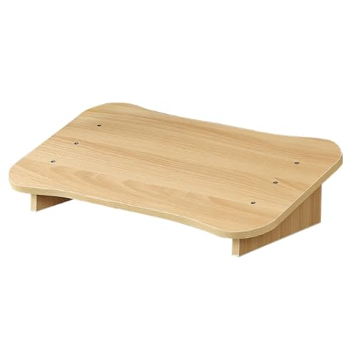 WLH Alexanders Tritthocker Fußhocker aus Holz unter dem Schreibtisch mit geneigtem Design, Stabiler, Rutschfester Tritthocker for die Fußstütze des Klaviers im Homeoffice (Holzfarbe) hocker(Large) von WLH Alexanders