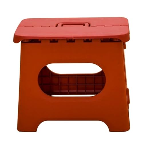 WLH Alexanders Tritthocker Klappbarer Tritthocker, Leichter Tritthocker aus Kunststoff, Faltbarer Fußhocker, rutschfeste Klapphocker for Küche, Badezimmer, Schlafzimmer hocker(Rosso,Medium) von WLH Alexanders