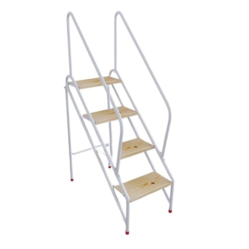 WLH Alexanders Tritthocker Schwimmbad-Treppenhocker, Leiter mit Armlehne, Mehrzweck-Treppenstuhl, for Aufsteigen auf eine hohe Plattform for Bibliothek, Dachboden, Büro, Zuhause hocker(Four Step) von WLH Alexanders