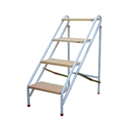 WLH Alexanders Tritthocker Schwimmbad-Treppenhocker, Mehrzweck-Treppenstuhl, Faltbare Leiter, hohe Plattform for das Home-Office, Bibliothek, Dachboden hocker(Four Step) von WLH Alexanders