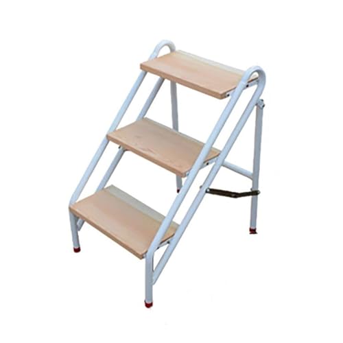 WLH Alexanders Tritthocker Schwimmbad-Treppenhocker, Mehrzweck-Treppenstuhl, Faltbare Leiter, hohe Plattform for das Home-Office, Bibliothek, Dachboden hocker(Three Step) von WLH Alexanders