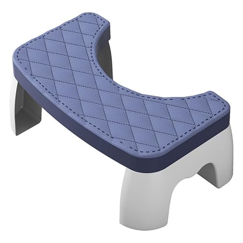 WLH Alexanders Tritthocker Toiletten-Fußhocker for Badezimmer, Hockhocker, Töpfchenhocker mit Rutschfester Unterseite, höhenverstärkender Fußhocker aus Kunststoff for Küchenspüle hocker(Bleu) von WLH Alexanders