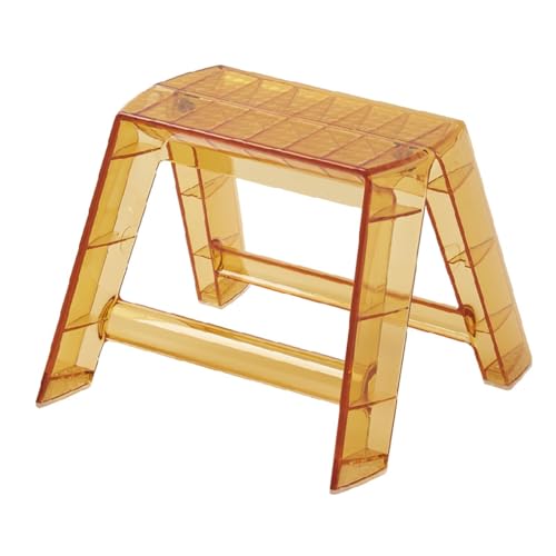 WLH Alexanders Tritthocker Transparenter Acryl-Klapptritthocker, stapelbare Leiter, Kleiner Stuhl for die Bibliothek im Freien, Küche und Wohnzimmer, 39 x 39 x 30 cm hocker(Bruin) von WLH Alexanders