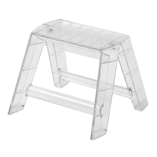 WLH Alexanders Tritthocker Transparenter Acryl-Klapptritthocker, stapelbare Leiter, Kleiner Stuhl for die Bibliothek im Freien, Küche und Wohnzimmer, 39 x 39 x 30 cm hocker(Clear) von WLH Alexanders